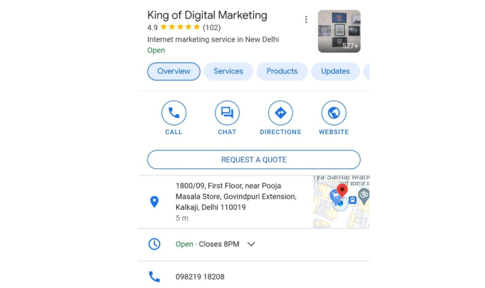 Google My Business Listing